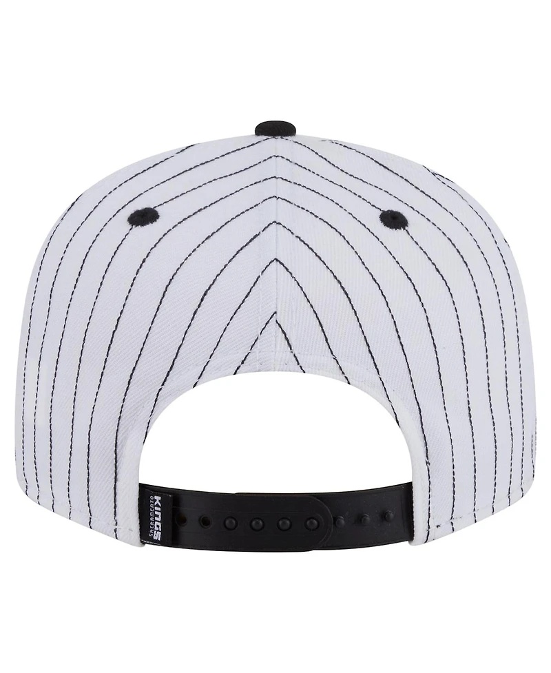 New Era Men's White Sacramento Kings Deceptor Pinstripe 9FIFTY Snapback Hat