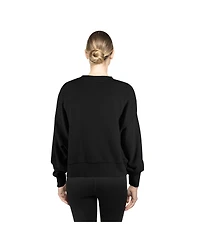 New Era Women's Black Minnesota Vikings Oversized Throwback Mineral Wash Crew Neck Sweatshirt