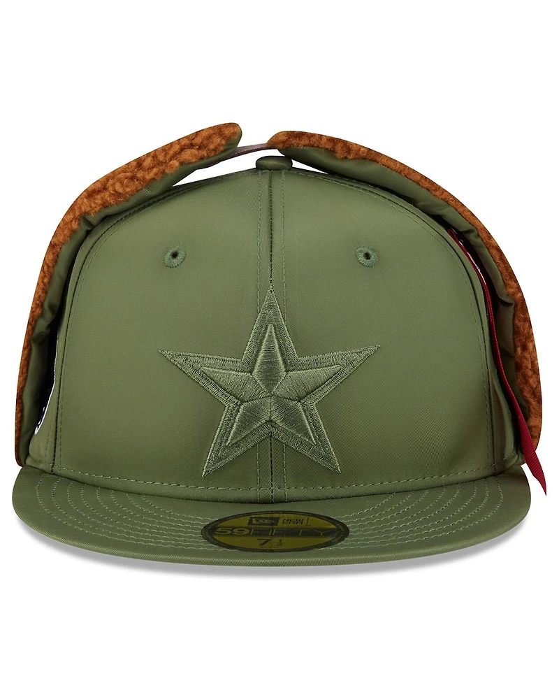 New Era x Alpha Men's Industries Olive Dallas Cowboys Dog Ears 59FIFTY Fitted Hat