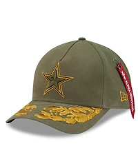 New Era x Alpha Men's Industries Olive Dallas Cowboys A-Frame 9FORTY Adjustable Hat