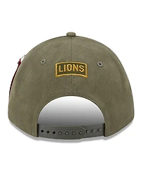 New Era x Alpha Men's Industries Olive Detroit Lions A-Frame 9FORTY Adjustable Hat