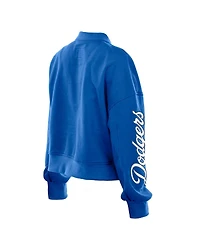 New Era x Alpha Women's Industries Royal Los Angeles Dodgers Cropped Full-Zip Jacket