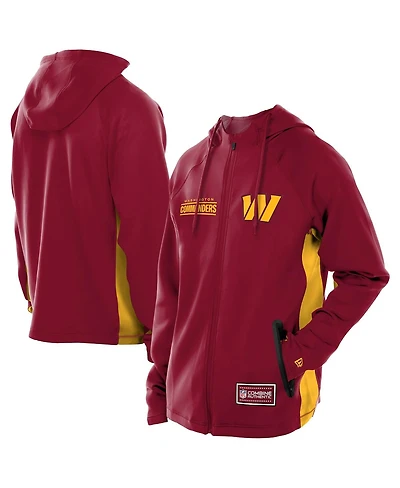 New Era Men's Burgundy Washington Commanders Combine Authentic Raglan Scuba Full-Zip Hoodie