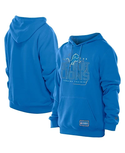 New Era Men's Blue Detroit Lions Combine Authentic Local State Throwback Hoodie