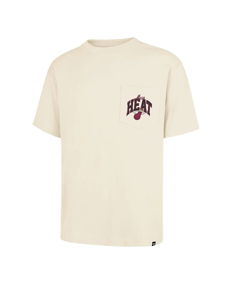 '47 Brand Men's and Women's Cream Miami Heat Crossover Collection Foundation Pocket T-Shirt