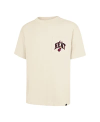 '47 Brand Men's and Women's Cream Miami Heat Crossover Collection Foundation Pocket T-Shirt