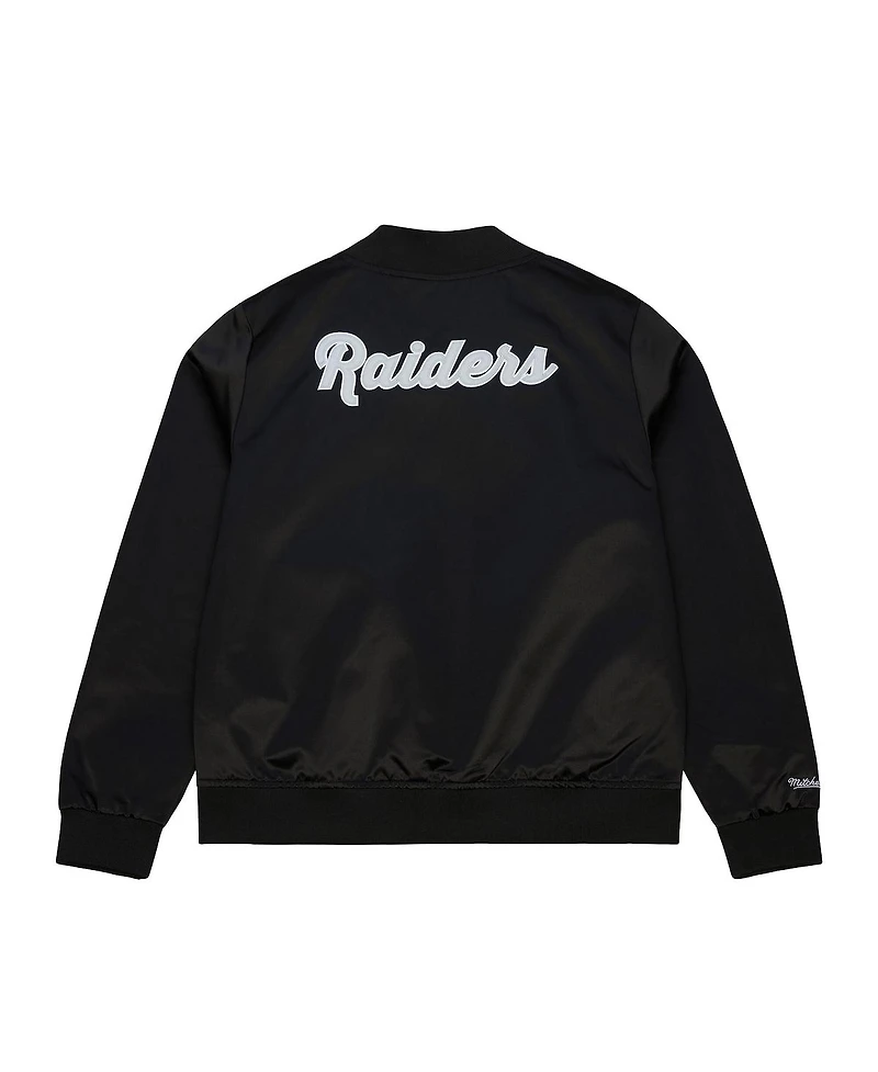 Mitchell & Ness Women's Black Las Vegas Raiders Full-Snap Satin Jacket