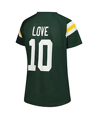 Fanatics Women's Jordan Love Green Bay Packers Plus Size Name Number Raglan Lace V-Neck T-Shirt