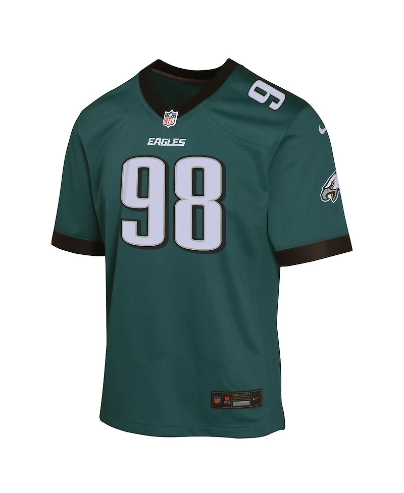 Nike Big Boys and Girls Jalen Carter Midnight Green Philadelphia Eagles Game Player Jersey