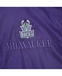 Mitchell & Ness Men's and Women's Purple Milwaukee Bucks Hardwood Classics Team Og 3.0 Anorak Half-Zip Windbreaker Jacket