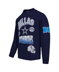 Pro Standard Men's Navy Dallas Cowboys Turn It Up Drop Shoulder Pullover Sweatshirt