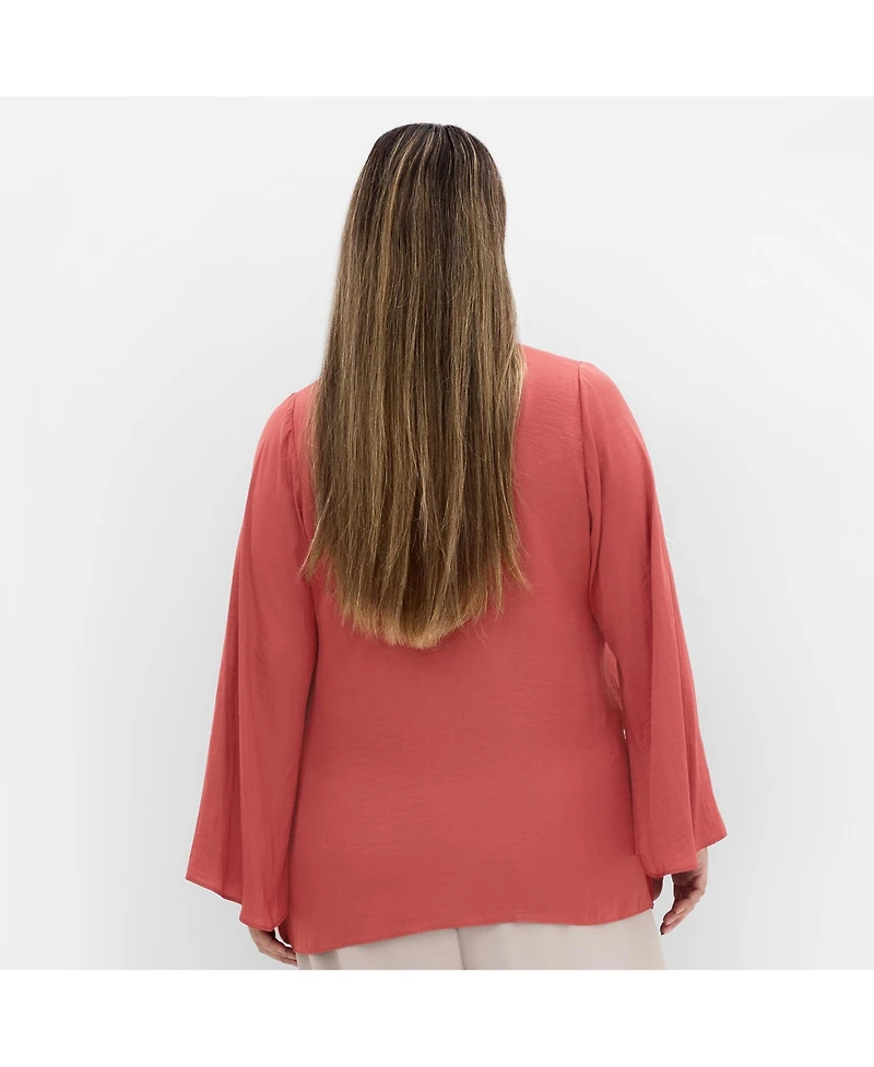 City Chic Plus Mahalia Neck Tie Top