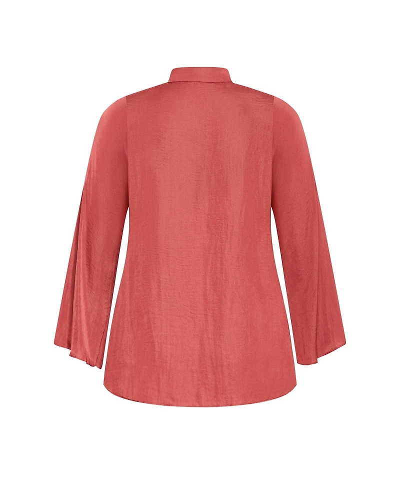 City Chic Plus Mahalia Neck Tie Top