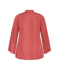 City Chic Plus Mahalia Neck Tie Top