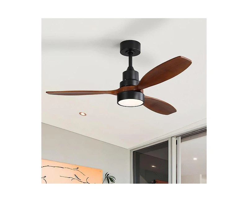 52-inch Simple and Grand Style 3-Blade Ceiling Fan with Remote Control and Light Source