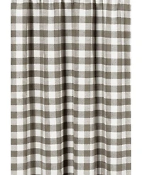 Kate Aurora Complete 3 Piece Country Farmhouse Plaid Kitchen Curtain Tier & Valance Set - Muted Taupe