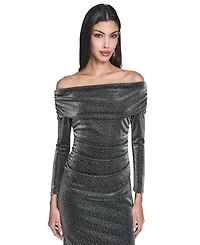 Vince Camuto Women's Glitter Knit Off-The-Shoulder Dress