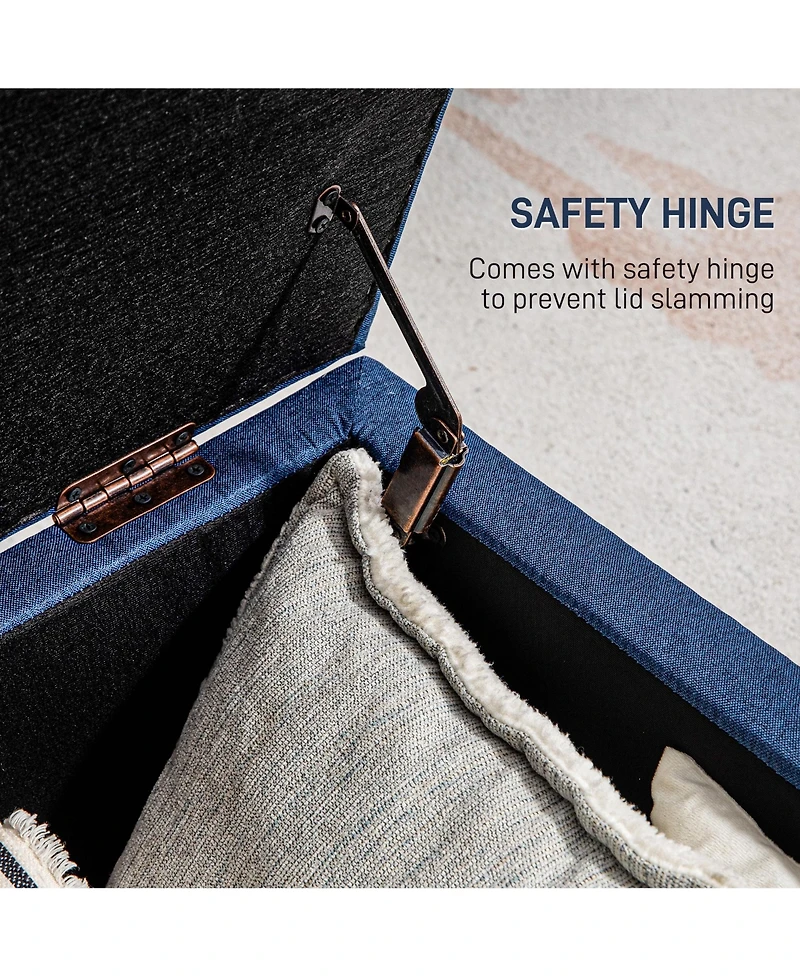 Homcom Fabric Tufted Storage Ottoman with Flip Top for Living Room Bedroom