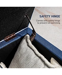 Homcom Fabric Tufted Storage Ottoman with Flip Top for Living Room Bedroom