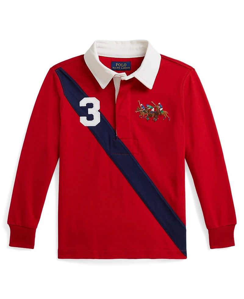 Polo Ralph Lauren Boys 2-7 Triple-Pony Rugby Collar Shirt