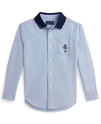 Polo Ralph Lauren Boys 2-7 Bear Oxford Knit-Collar Shirt