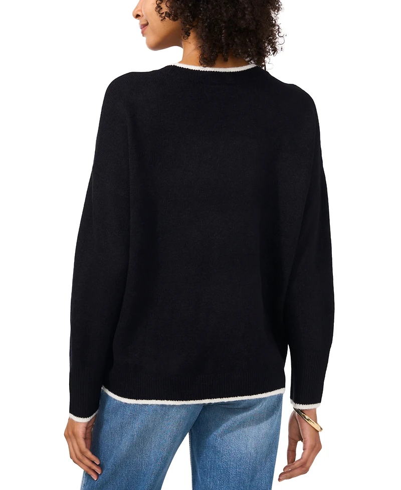 Vince Camuto Women's Tipped Crewneck Sweater