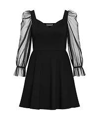 City Chic Women's Alannah Mesh Sleeve Mini Dress