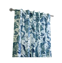 Habitat Jacobean Garden Jacobean Print Design Light Filtering Dual Header Curtain Panel 52" x 95" Blue