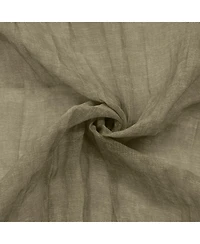 Habitat 100% Polyester Paloma Sheer Broomstick Crushed Solid Dual Header Curtain Panel 52" x 84" Khaki