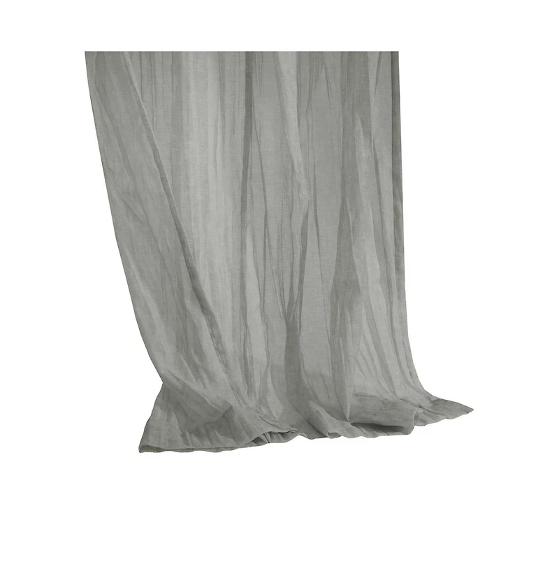 Habitat Paloma Sheer Dual Header Stylish and Functional Curtain Panel 52" x 108" Grey