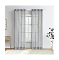 Habitat Luna Light Filtering Grommet Lightweight Solid Dolly Fabric Curtain Panel for Livingroom 52" x 95" Grey