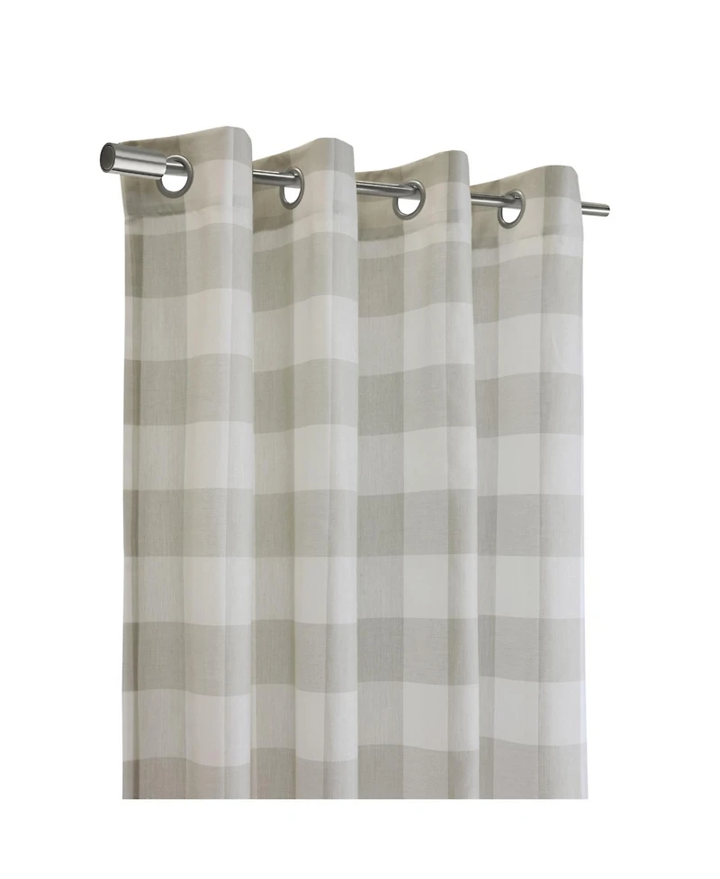 Habitat 100% Polyester Bradley Light Filtering Plaid Woven Grommet Curtain Panel 52" x 84" in Taupe