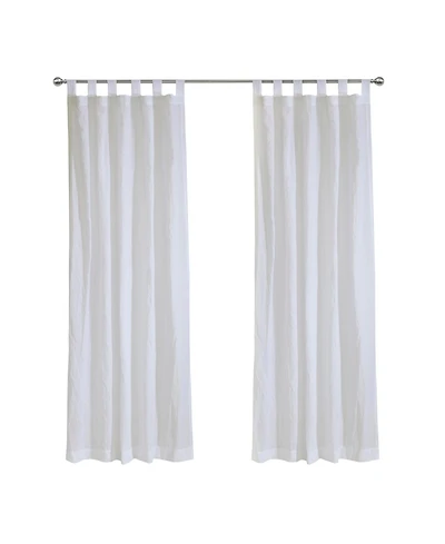 Habitat 85% Polyester 15% Cotton Crushed Sheer Tab Crinkle Textured Solid Curtain Panel 52" x 63" White