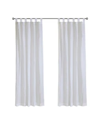 Habitat 85% Polyester 15% Cotton Crushed Sheer Tab Crinkle Textured Solid Curtain Panel 52" x 63" White