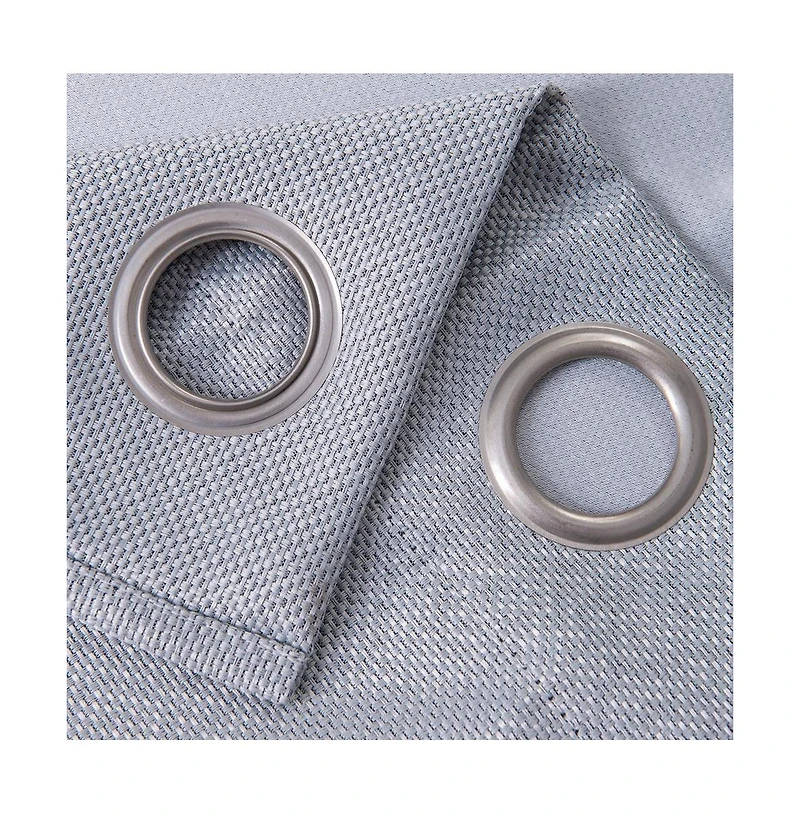 Oliva Gray Lucas Jacquard Blackout Grommet Panel