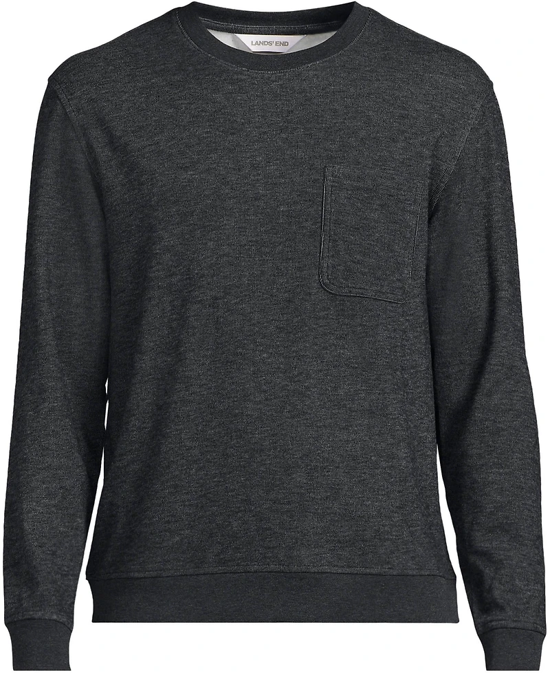 Lands' End Men's Long Sleeve Brush Back Crew