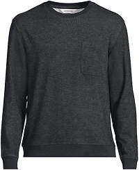 Lands' End Men's Long Sleeve Brush Back Crew
