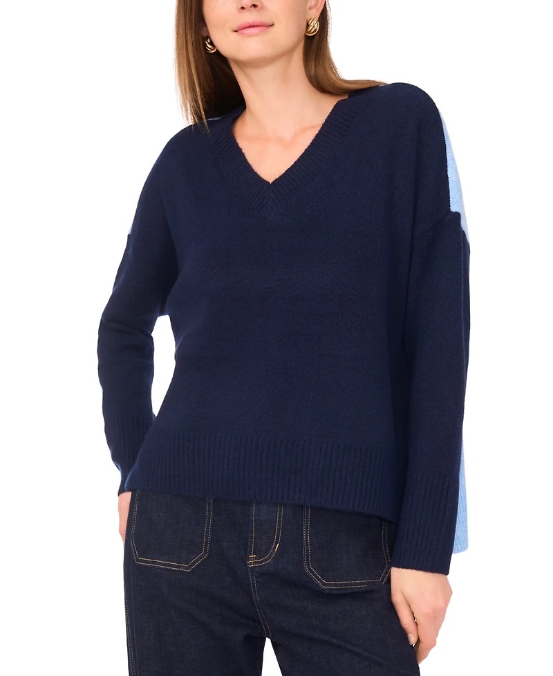 Vince Camuto Women's Colorblocked Drop-Shoulder Sweater