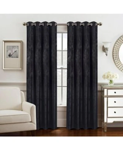 Olivia Gray Roxy Two Tone Jacquard Grommet Single Panel 54x90 X22 Black