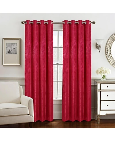 Olivia Gray Roxy Two Tone Jacquard Grommet Single Panel - 54x90", Red