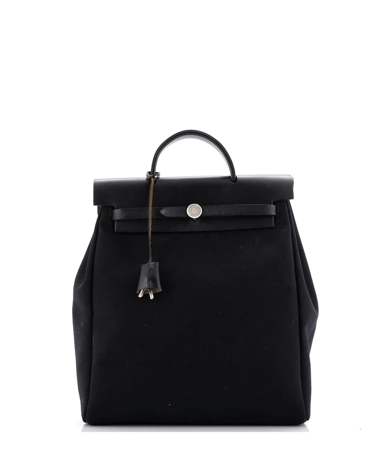 Pre-Owned Hermes Herbag A Dos Zip Backpack Toile and Leather