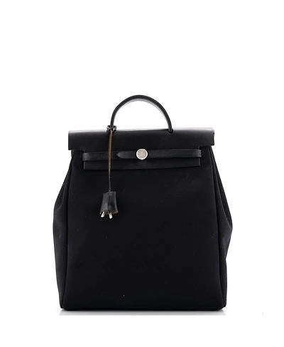 Pre-Owned Hermes Herbag A Dos Zip Backpack Toile and Leather