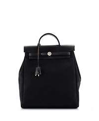 Pre-Owned Hermes Herbag A Dos Zip Backpack Toile and Leather