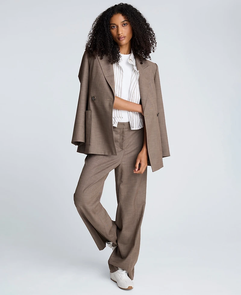 Kenneth Cole Women's Stripe Button-Front Crop Shirt