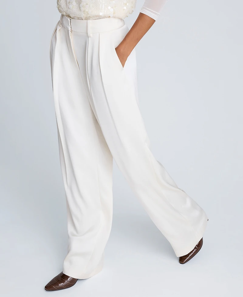 Kenneth Cole Women's Double Pleated Wide Leg Pants