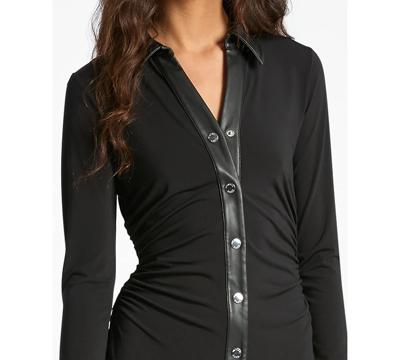 Michael Kors Women's Ruched V-Neck Mini Dress