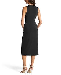 Michael Kors Women's Sleeveless Center Front Zipper Midi Dress