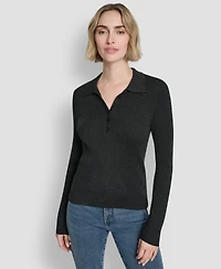 Dkny Jeans Women's Ribbed Long-Sleeve Sweater