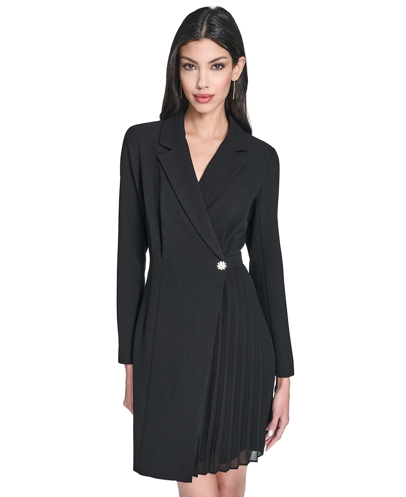 Vince Camuto Petite Long-Sleeve Collared Dress
