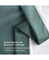 Half Price Drapes Skylark Blue Signature Velvet Blackout Curtain